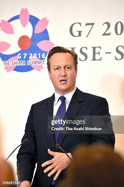 British Prime Minister David Cameron attends a press conference after the Group of Seven summit on May 27, 2016 in Shima, Mie, Japan. The 2-day Group...