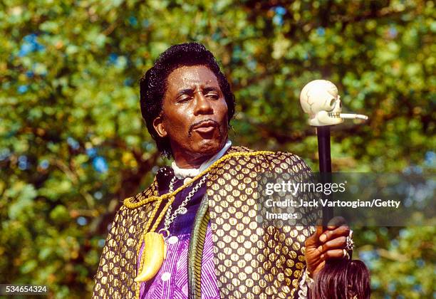 American R&B musician Screamin' Jay Hawkins performs at Central Park SummerStage, New York, New York, July 29, 1990.