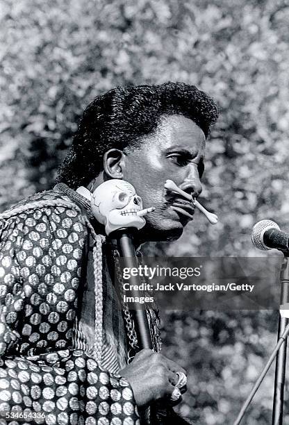 American R&B musician Screamin' Jay Hawkins performs at Central Park SummerStage, New York, New York, July 29, 1990.