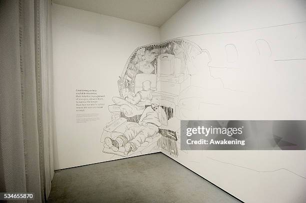 An installation is seen in the Huruguay Pavillion of the 15th Architecture Venice Biennale, on May 27, 2016 in Venice, Italy. The 15th International...