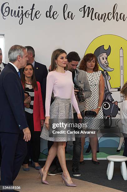 Queen Letizia of Spain attends the opening of the Madrid Book Fair 2016 at the Retiro Park on May 27, 2016 in Madrid, Spain.