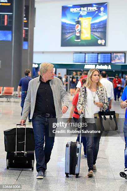 Oliver Kahn and Svenja Kahn are seen on May 27, 2016 in Milan, Italy.