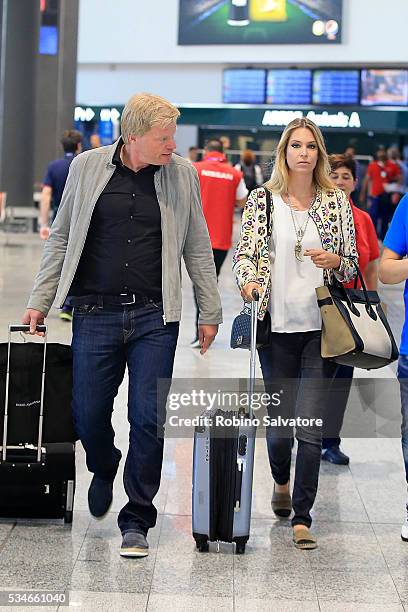 Oliver Kahn and Svenja Kahn are seen on May 27, 2016 in Milan, Italy.