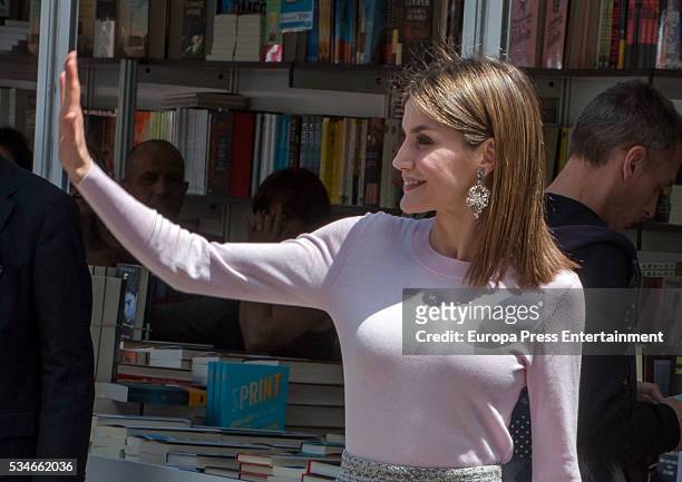Queen Letizia of Spain attends the opening of the Madrid Book Fair 2016 on May 27, 2016 in Madrid, Spain.