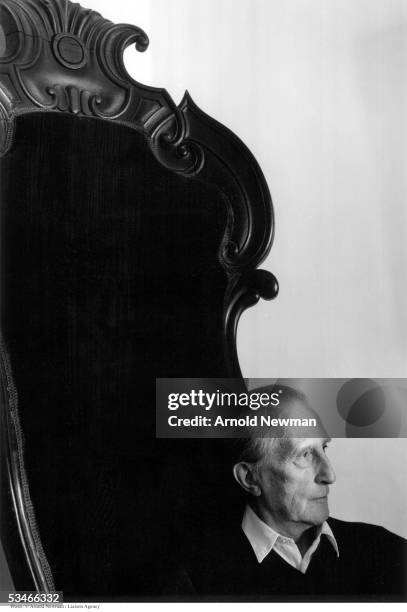 French Dada artist Marcel Duchamp poses for portrait January 28, 1966 in New York City. Duchamp is best known for his controversial painting 'Nude...