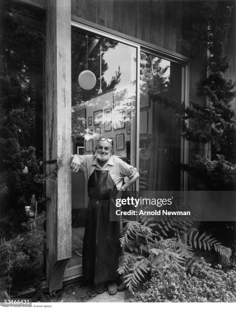 Portrait of Ansel Adams, American landscape photographer, August 7, 1976 in Carmel, California.