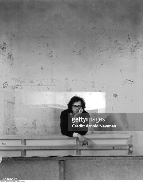 Portrait of Christo, Bulgarian environmental artist, April 2, 1980 in New York City. His work typically involves wrapping his subject, such as a...