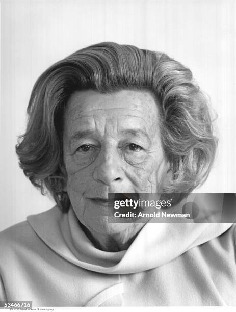 Playwright Lillian Hellman poses for portrait in her apartment March 27, 1973 in New York City. Hellman is best known for her play 'The Little Foxes'...