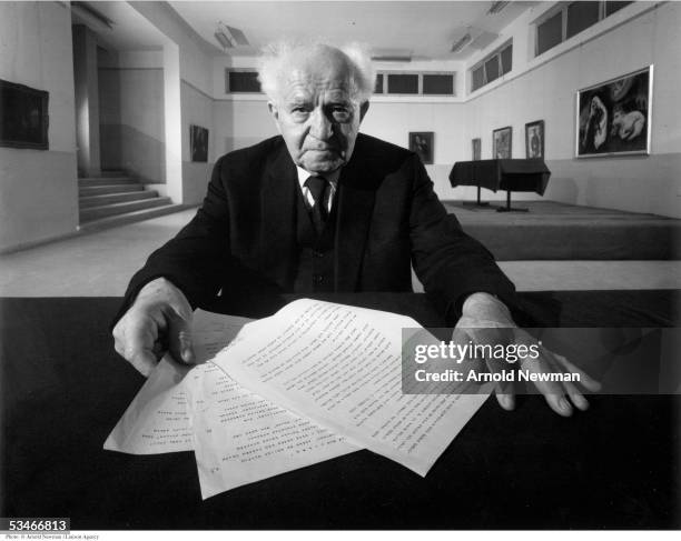 Portrait of David Ben-Gurion, former Israeli Prime Minister, November 24, 1967 in Jerusalem, Israel.