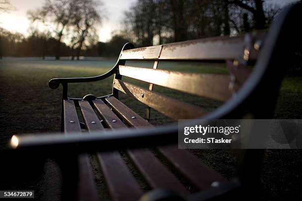 park bench - park bench stock pictures, royalty-free photos & images