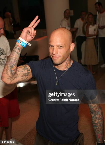 Ami James, of reality tv show Miami Ink, attends the "Style Villa" at the Sagamore Hotel on August 26, 2005 in Miami Beach, Florida.
