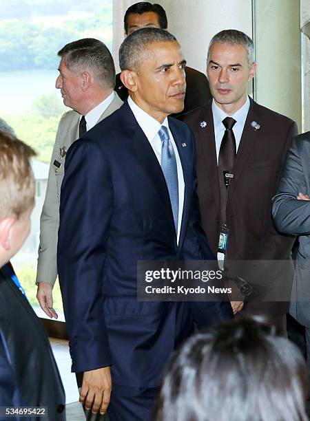 President Barack Obama attends the second day of Group of Seven summit talks in the Japanese city of Shima on May 27, 2016. Obama is scheduled to...