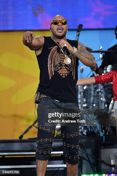 Flo Rida Rapper Singing Rapper Flo Rida performs during ABC's