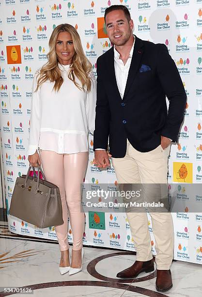 Katie Price and Kieran Hayler arrives for Star Chase Children's Hospice Event at The Dorchester on May 27, 2016 in London, England.