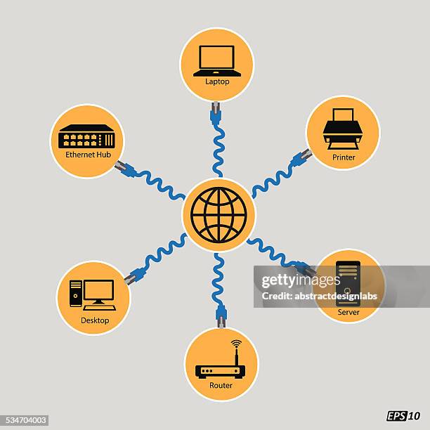 networking, connectivity, internet or communication - hubcap stock illustrations