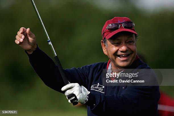 Cheech Marin of the USA in buoyant mood during the Nearest the Pin Charity Challenge prior to the official photocall for the All-Star Cup on the...