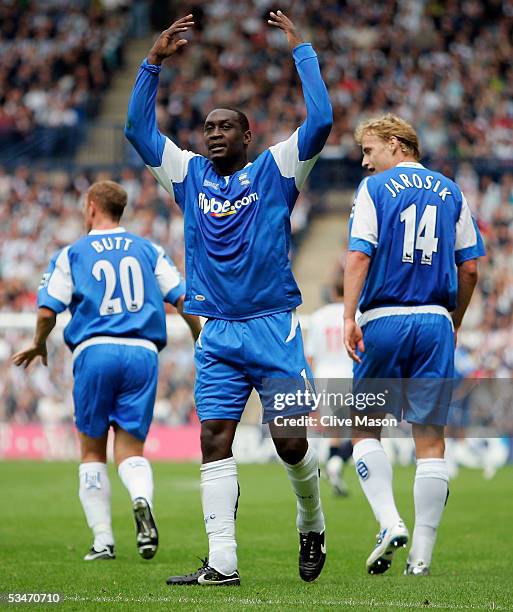 Emile Heskey of Birmingham City celebrates his first goal during the FA Barclays Premiership match between West Bromwich Albion and Birmingham City...