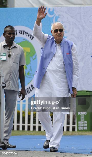 Former J&K Chief Minister and National Conference leader Farooq Abdullah during the oath taking ceremony of Mamata Banerjee as Chief Minister of West...