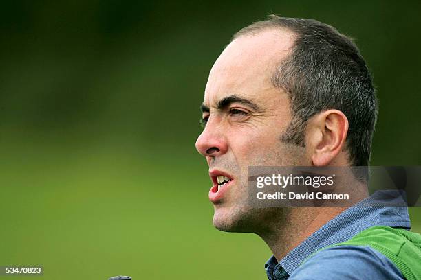 James Nesbitt of Northern Ireland during the Nearest the Pin Charity Challenge prior to the official photocall for the All-Star Cup on the Roman Road...