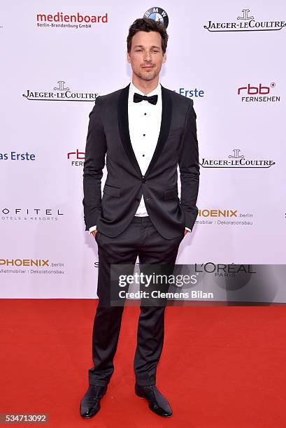 Florian David Fitz, wearing a dress by Boss, attends the Lola - German Film Award on May 27, 2016 in Berlin, Germany.