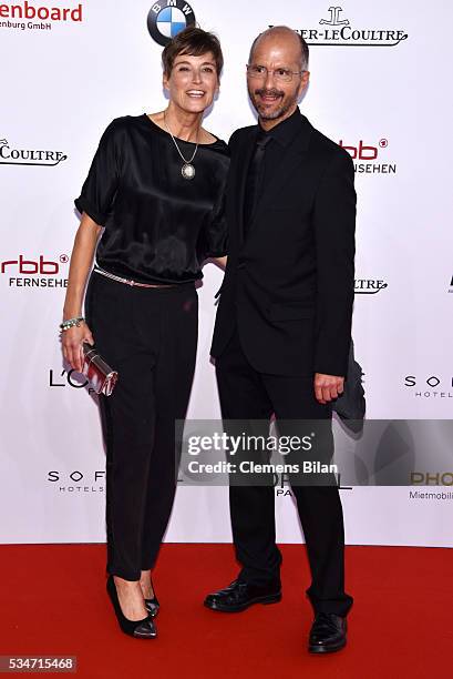 Christoph Maria Herbst and his wife Gisi Herbst attend the Lola - German Film Award on May 27, 2016 in Berlin, Germany.