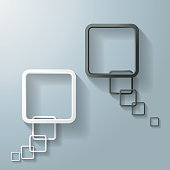 Two Abstract White And Black Rectangle Speech Bubble