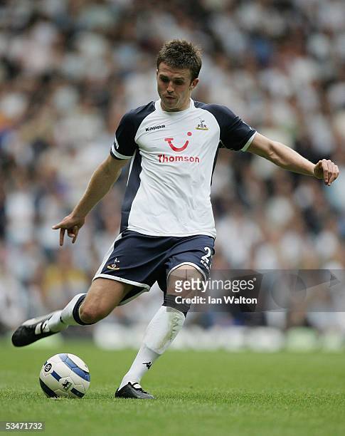 Noureddine Naybet of Tottenham Hotspur in action during the Barclays Premiership match between Tottenham Hotspur and Chelsea at White Hart Lane on...