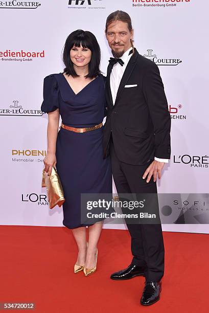 Anna Fischer and her boyfriend Leonard Andreae attend the Lola - German Film Award on May 27, 2016 in Berlin, Germany.