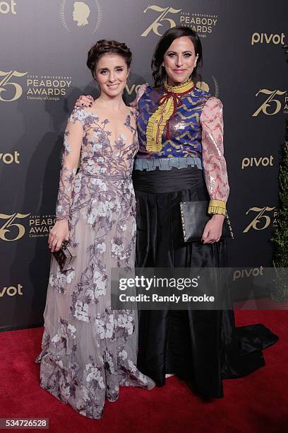 UnReal', actress Shiri Appleby and co-creator/executive producer Sarah Gertrude Shapiro pose for photographs in the press room during the 75th Annual...