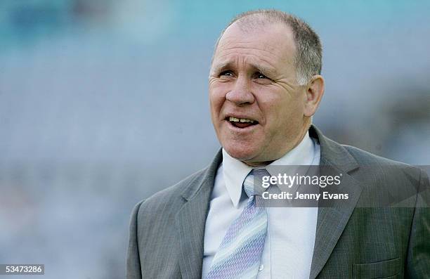 Panthers coach John Lang after winning round 25 NRL match between the Bulldogs and the Penrith Panthers held at Telstra Stadium on August 28, 2005 in...