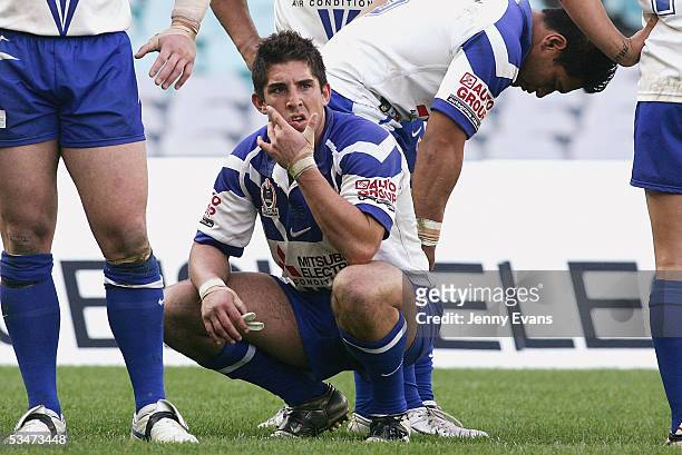 Braith Anasta after the Bulldogs concede another try during the round 25 NRL match between the Bulldogs and the Penrith Panthers held at Telstra...