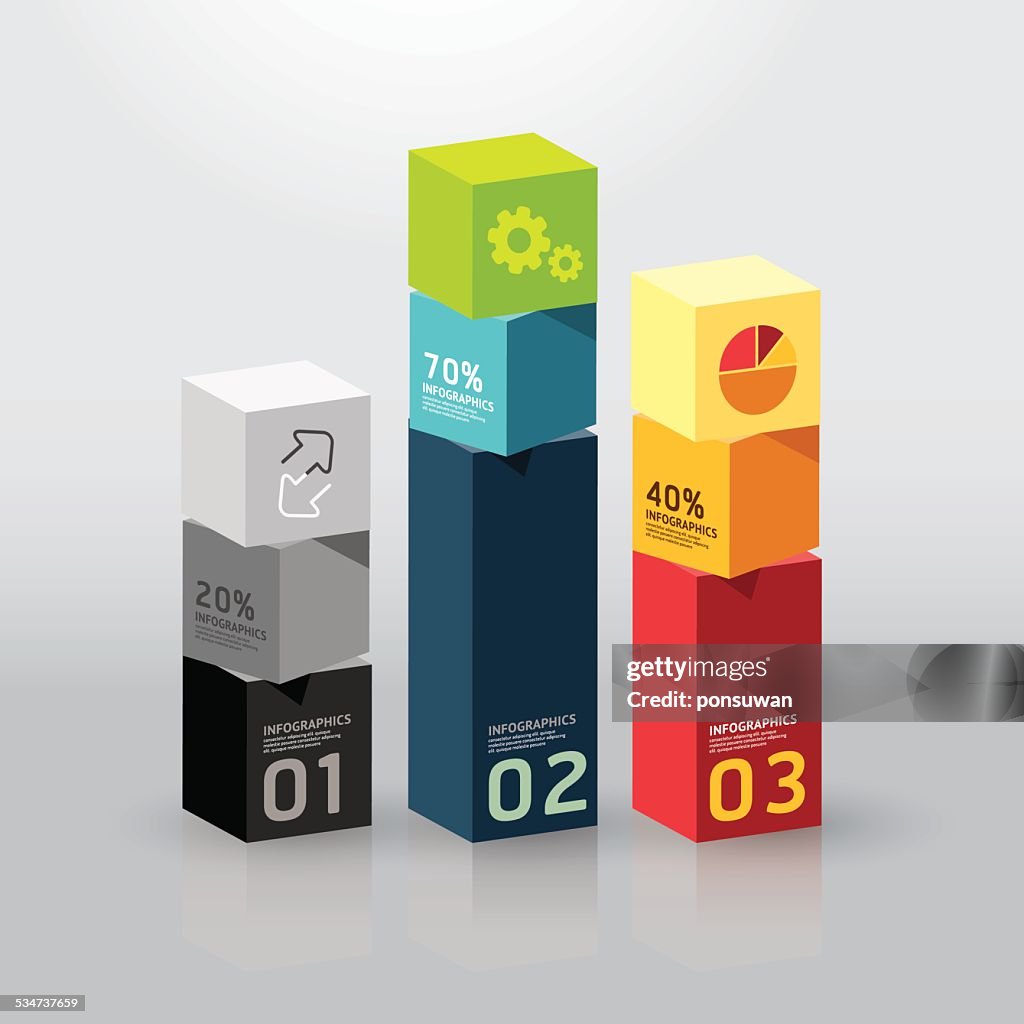 Infographic Box Examples Vector Infographic Template Modern Box Design Minimal Style High-Res ...