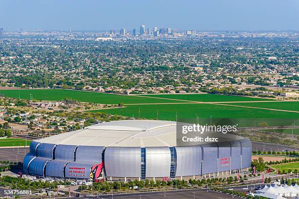 university of phoenix stadium glendale arizona, 2015 superbowl football host - university of phoenix stadium stock pictures, royalty-free photos & images