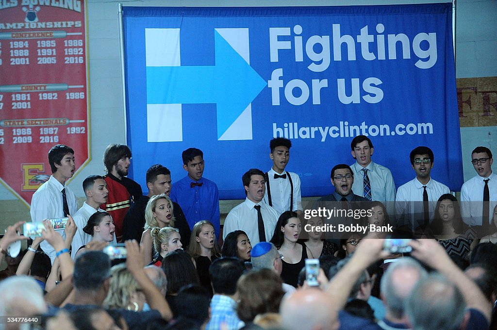 Bill Clinton Rallies Hillary Supporters At Edison, New Jersey High School