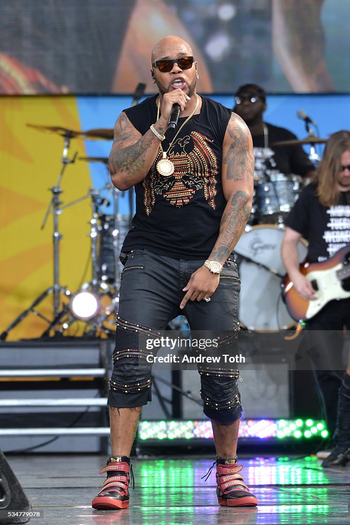 Flo Rida Rapper Singing Rapper Flo Rida performs during ABC's