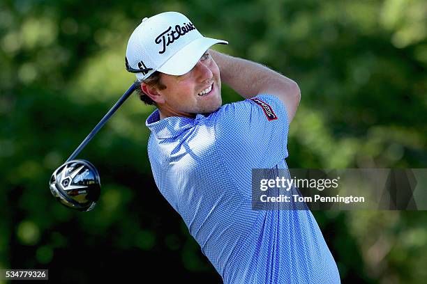 Bryce Molder plays his shot from the third tee during the Second Round of the DEAN & DELUCA Invitational at Colonial Country Club on May 27, 2016 in...