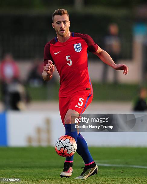 Calum Chambers of England during the Toulon Tournament match between Paraguay and England at Stade Antoinr Baptiste on May 25, 2016 in...