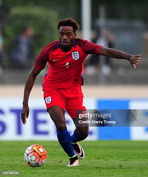 Nathaniel Chalobah of England during the Toulon Tournament match between Paraguay and England at Stade Antoinr Baptiste on May 25, 2016 in...