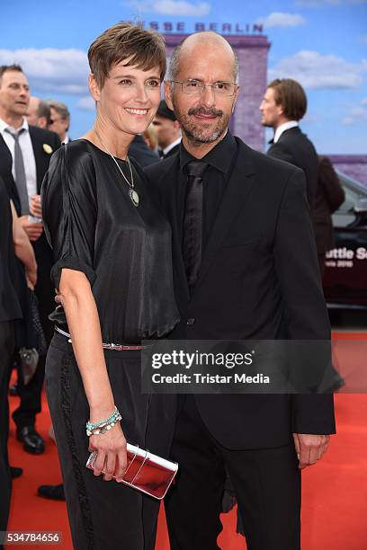 Christoph Maria Herbst and wife Gisi Herbst attend the Lola - German Film Award 2016 - Red Carpet Arrivals on May 27, 2016 in Berlin, Germany.