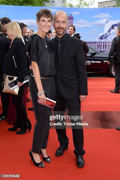 Christoph Maria Herbst and wife Gisi Herbst attend the Lola - German Film Award 2016 - Red Carpet Arrivals on May 27, 2016 in Berlin, Germany.