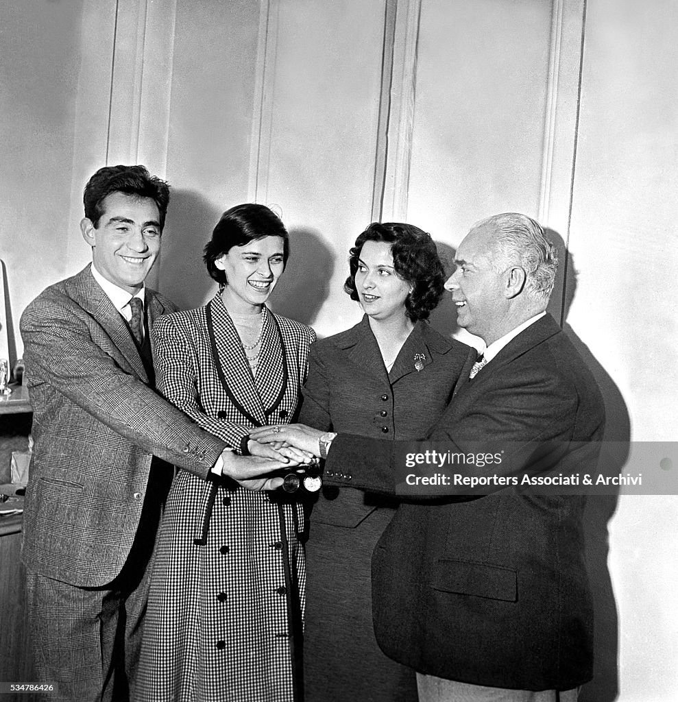 Achille D'Angelo with Walter Chiari and Lucia Bosè