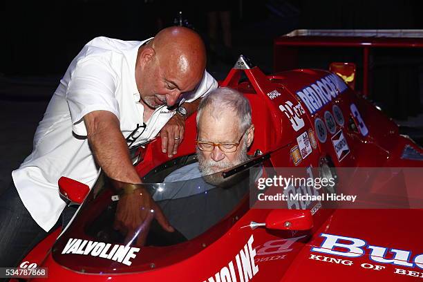 Bobby Rahal and David Letterman are seen at the Maxim Indy 500 Party on May 27, 2016 in Indianapolis, Indiana.