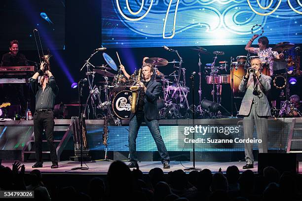 James Pankow, Walter Parazaider, and Lee Loughnane of the band Chicago performs onstage at ACL Live on May 27, 2016 in Austin, Texas.