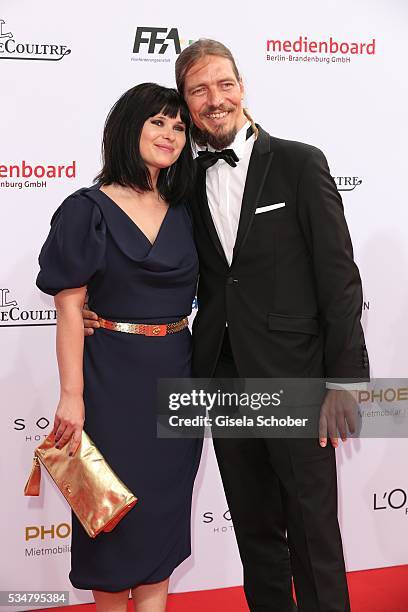 Anna Fischer and her boyfriend Leonard Andreae attend the Lola - German Film Award 2016 on May 27, 2016 in Berlin, Germany.