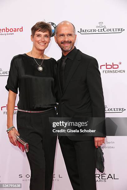 Christoph Maria Herbst and his wife Gisi Herbst attend the Lola - German Film Award 2016 on May 27, 2016 in Berlin, Germany.