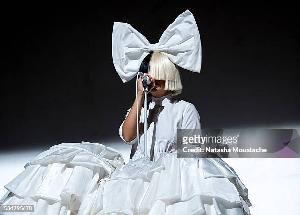 Sia performs on Day 1 of the Boston Calling Festival on Government Center Plaza on May 27, 2016 in Boston, Massachusetts.