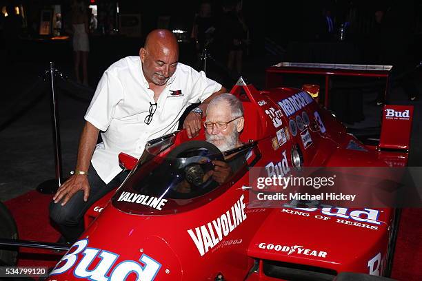 Bobby Rahal and David Letterman are seen at the Maxim Indy 500 Party on May 27, 2016 in Indianapolis, Indiana.