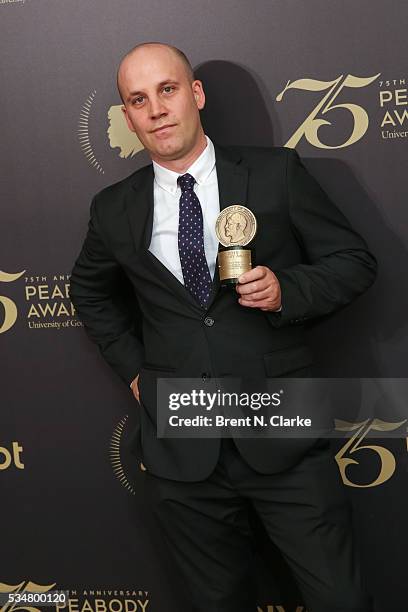 Official recipient for "Do Not Track", director Brett Gaylor poses for photographs in the press room during the 75th Annual Peabody Awards Ceremony...