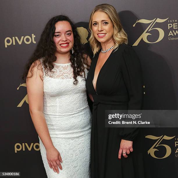 Official recipient for "POV: Don't Tell Anyone", director/producer/editor Mikaela Shwer poses for photographs in the press room during the 75th...