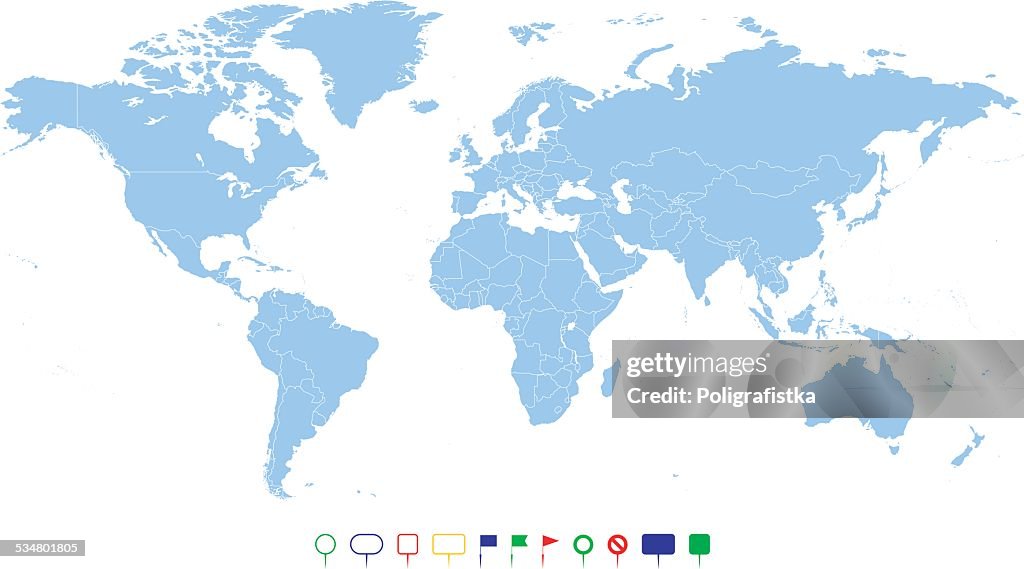 World Map Spliced Hight Detailed Divided World Map High-Res Vector Graphic - Getty Images